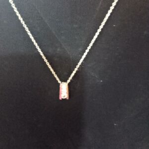 Elegant Silver Necklace with Pink Pendant